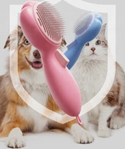 Smarge | Hondenborstel | Kattenborstel | Blauw | Zelfreinigend | Dierenborstel | Met Pluis Verwijderaar | Kattenkam | Hondenkam | Kattenhaar Verwijderaar | Lang/kortharig | Huisdieren -Hondenproducten 1010x1200 1