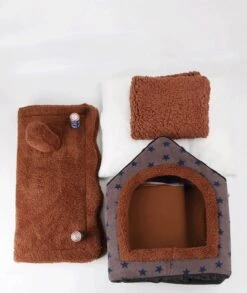 Château Animaux® Hondenhuis - Kattenhuis - 50 X 40x 46 Cm - Dierenhuis - Kattenhok - Hondentent - Hondenhuisjes Voor Binnen - Bruin -Hondenproducten 1013x1200 3
