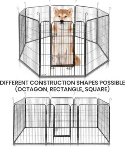 MaxxPet Puppyren - Hondenbench - Hondenren- Puppyren Met 8 Kennelpanelen - Staal -80 X 100 Cm Ø 210 Cm -Hondenproducten 1020x1200 1