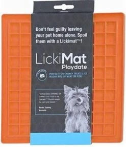 Lickimat Buddy - Voermat - Slow Feeder - 20 Cm - Oranje -Hondenproducten 1031x1200 1