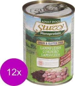 Stuzzy Blik Adult - Lam - Hondenvoer - 12 X 400 G -Hondenproducten 1037x1200