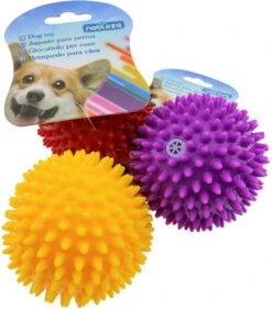 Nobleza Speelbal - Hondenspeelgoed - Piepspeelgoed - Apporteerspeelgoed - Hondenbal - Speelbal Hond - Bal Hond - Massagebal - Vinyl - 3 Stuks -Hondenproducten 1055x1200