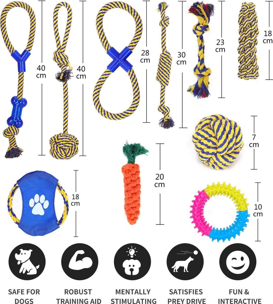 Nobleza Honden Speelgoed Set PLJ - 10 Stuks 6 Nobleza Honden Speelgoed Set PLJ - 10 Stuks - Afbeelding 4