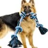 Viervoetjes - BigBoi - XXL - Honden Touw - 90cm - Honden Speelgoed - HondenSpeeltjes - Blauw/Wit/Zwart