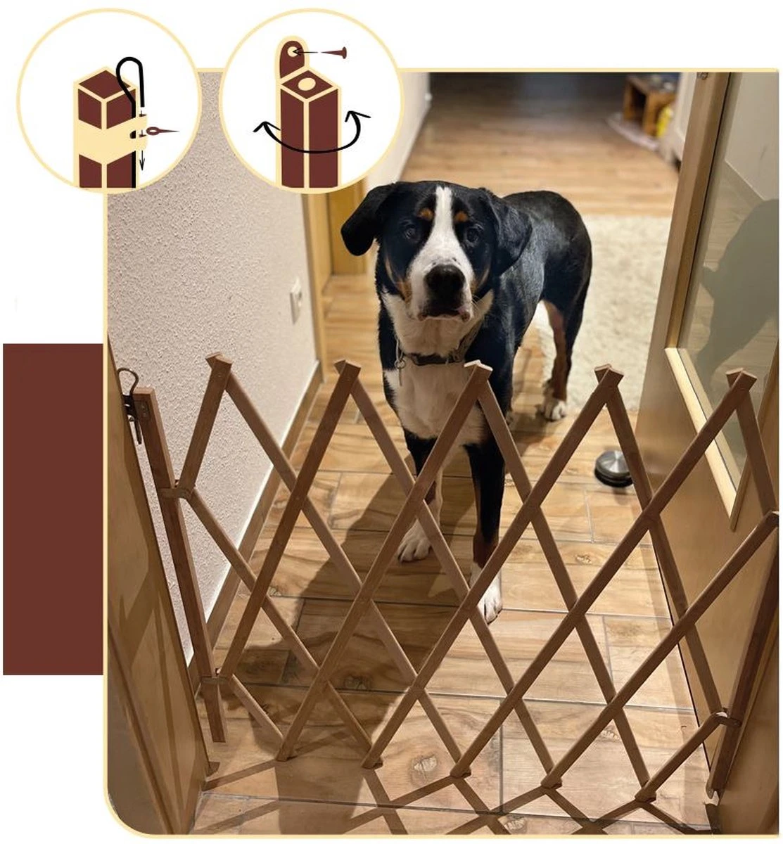 Merkloos Traphekje Voor Honden (vouwhekje / Schaarhekje / Harmonica Hekje) 5 Merkloos Traphekje Voor Honden (vouwhekje / Schaarhekje / Harmonica Hekje) - Afbeelding 3
