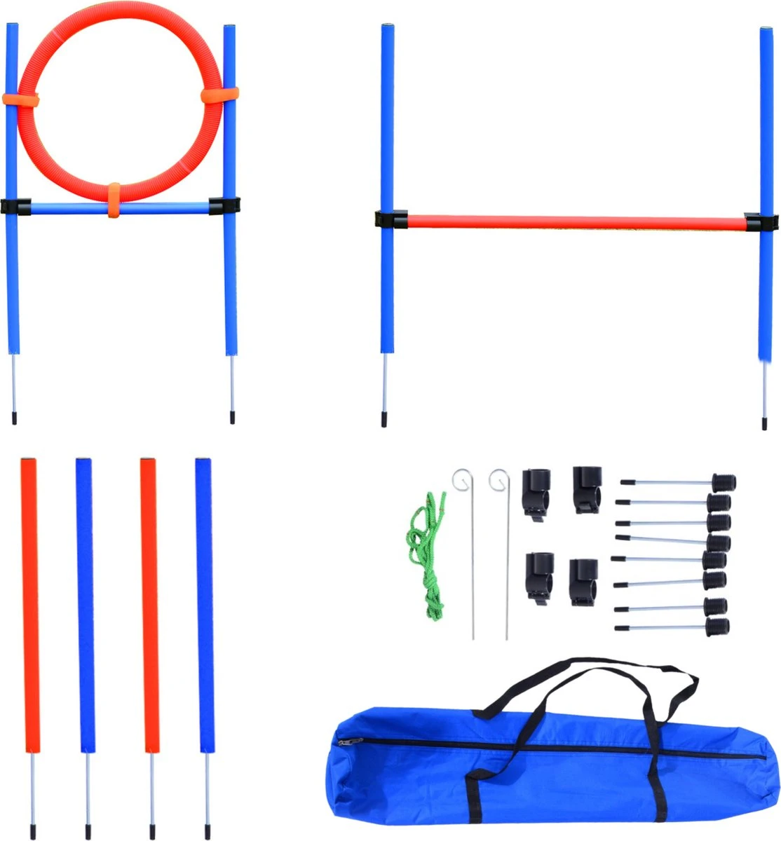 Merkloos Honden Agility Set - 23-delig - Agility Voor De Hond - Agility - Honden Parcours - Honden Training - Rood/Blauw 3 Merkloos Honden Agility Set - 23-delig - Agility Voor De Hond - Agility - Honden Parcours - Honden Training - Rood/Blauw