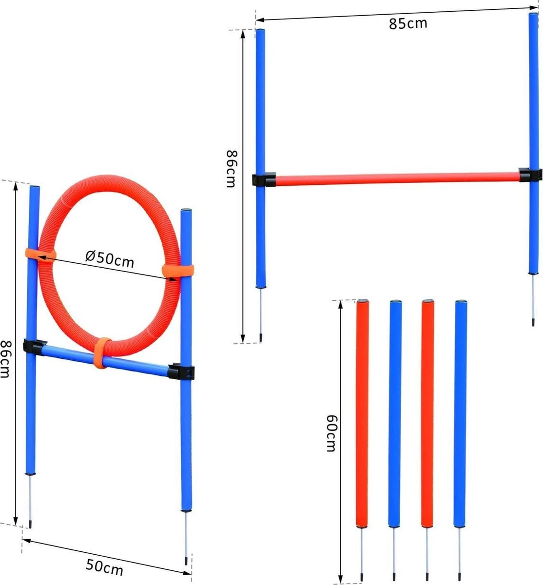 Merkloos Honden Agility Set - 23-delig - Agility Voor De Hond - Agility - Honden Parcours - Honden Training - Rood/Blauw 7 Merkloos Honden Agility Set - 23-delig - Agility Voor De Hond - Agility - Honden Parcours - Honden Training - Rood/Blauw - Afbeelding 5