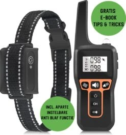 Anti Blafband EN Trainingshalsband In 1 - UNIEK SYSTEEM - 1000m Bereik - 100 Levels - Trainingsband - Antiblafband - Geluid En Vibratie/trilling - Grote En Kleine Honden - Waterdicht - Incl. E-book -Hondenproducten 1117x1200 3