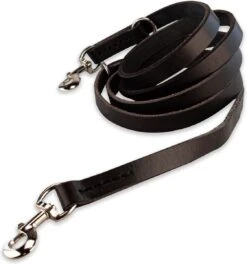 Multifunctionele Hondenriem - 220cm - Zwart - Leren Hondenriem - 100% Volnerfleer - Hondenriem Leer - Leiband Hond -Hondenproducten 1122x1200