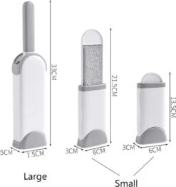 IGOODS - Pet Hair Remover - Hond & Kat Roller Brush - Dubbelzijdig Bont Ontharingsgereedschap Met Zelfreinigende Basis - Reismaatborstel - Voor Kleding - Bank - Tapijt - Autostoel GRIJS -Hondenproducten 1133x1200