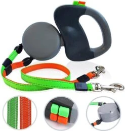 Merkloos Dubbele Hondenriem Voor Twee Honden - Grijs - Tot 22 Kg (per Hond) - 300 Cm -Hondenproducten 1139x1200 1