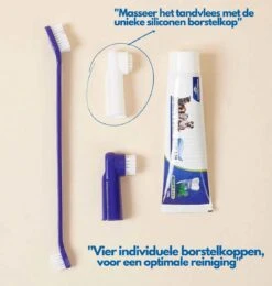 Hond En Kat Tandenborstel Verzorgingsset - Inclusief Tandpasta Met Beefsmaak - Vier Unieke Reinigingsborstels - Fluoride Vrij -Hondenproducten 1142x1200 5