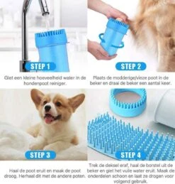 Merkloos 2 In 1 Hondenpoten Reiniger - Hondenborstel - Borstel Hond / Kat - Hondenpoot Reiniger - Huisdier Poot Wassen - Borstel - Hondenverzorging - Verzorging Hond - Honden Wassen - Schoonmaak Borstel - Kattenborstel -Hondenproducten 1145x1200