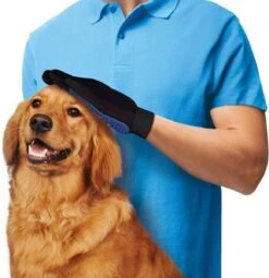 Vacht Verzorgingsborstel Voor Huisdieren - Blauw - LimitedDeals - Voor Honden Katten Konijnen Paarden - Tevens Massage Handschoen Voor Dieren! - Goed Voor De Verzorging Van De Vacht -Hondenproducten 1162x1200