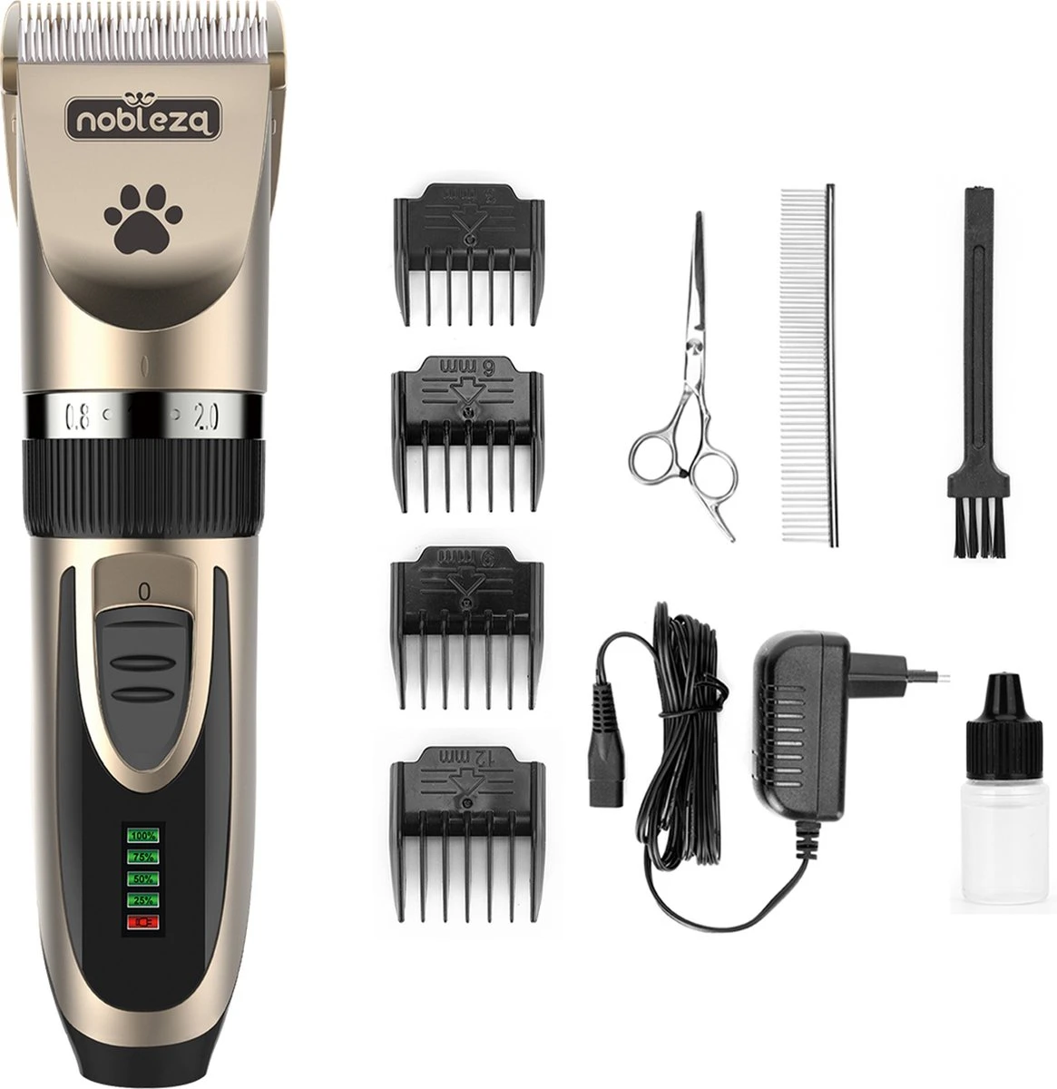 Nobleza Dieren Tondeuse Set - 4 Opzetkammen - Draadloos - Voor Huisdieren Katten & Honden 3 Nobleza Dieren Tondeuse Set - 4 Opzetkammen - Draadloos - Voor Huisdieren Katten & Honden