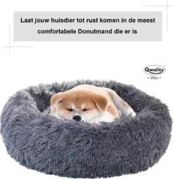 Hondenmand Donut – 60 Cm - Honden Mand – Pluche – Fluffy – Extra Zacht - Hondenkussen – Kattenkussen – Bed - Wasbaar Met Rits – Hondenmanden – Rond – Bank – Grijs - Qwality -Hondenproducten 1166x1200 8