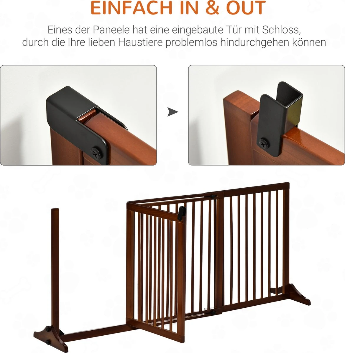 PawHut Barrière Verstelbare Lengte D06-079V01 4 PawHut Barrière Verstelbare Lengte D06-079V01 - Afbeelding 2