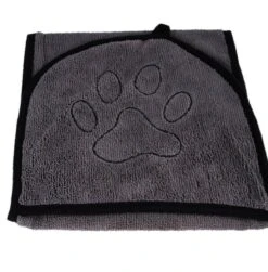 N4dogs – Hondenhanddoek – Honden Handdoek – Microvezel Handdoek – Handdoek Hond – Droogdoek Hond – Dierendeken – Sterk Absorberend – Handdoek Met Zakken - Grijs - 66 X 23 Cm -Hondenproducten 1183x1200 2