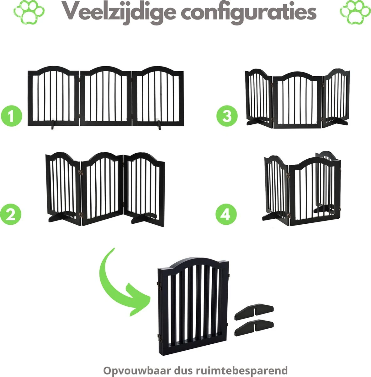 Paws & Claws - Hondenhek Deurhekje - Dog Barrier - 154,5 X 61 Cm - Opvouwbaar - Zwart 4 Paws & Claws - Hondenhek Deurhekje - Dog Barrier - 154,5 X 61 Cm - Opvouwbaar - Zwart - Afbeelding 2