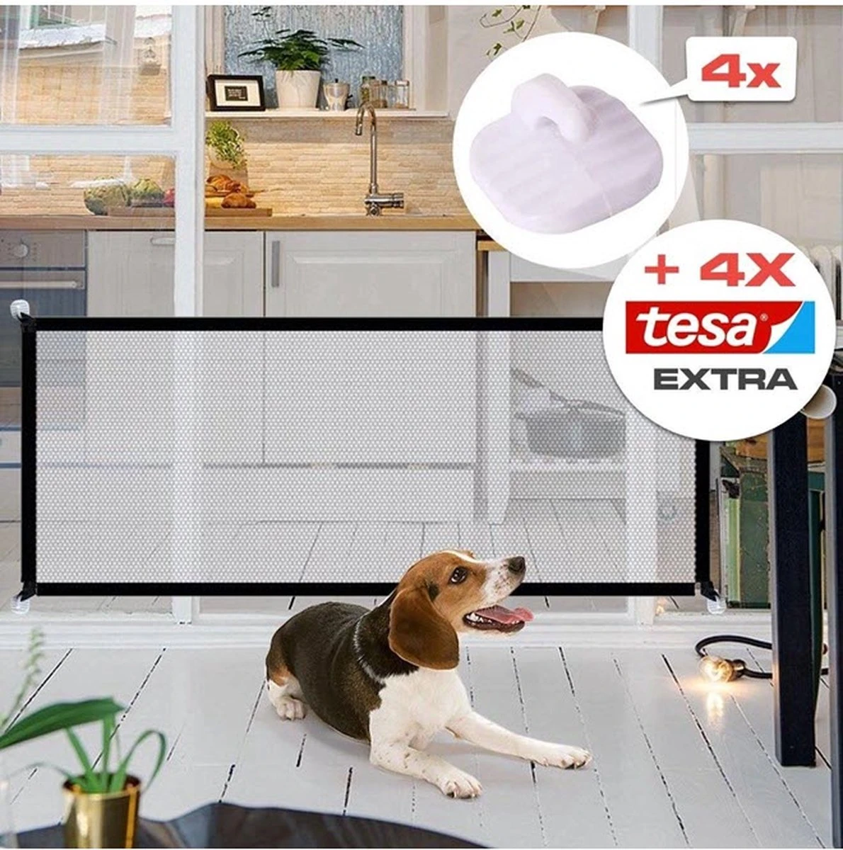 Merkloos ACE Pets – Oprolbaar Hondenrek Voor Binnen - Traphekje Hond Zonder Boren - Veiligheidshek Deurhekje - 180 X 72 Cm - Zwart 11 Merkloos ACE Pets – Oprolbaar Hondenrek Voor Binnen - Traphekje Hond Zonder Boren - Veiligheidshek Deurhekje - 180 X 72 Cm - Zwart - Afbeelding 9