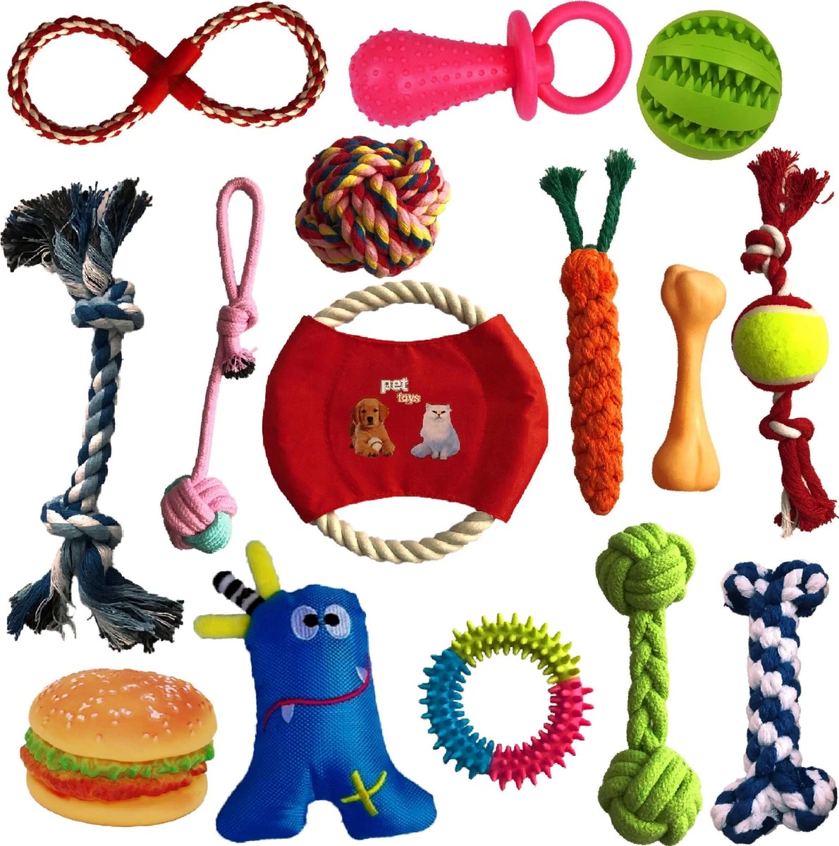 Petloverz – Honden Speelgoed Set – Honden Speeltjes – Knuffel - Speelgoed – Intelligentie – 15 Speeltjes 3 Petloverz – Honden Speelgoed Set – Honden Speeltjes – Knuffel - Speelgoed – Intelligentie – 15 Speeltjes