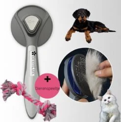 Merkloos Dierenborstel - Haarborstel Huisdieren - Borstel Voor Vacht Huisdier - Borstel Kat - Borstel Hond - Makkelijk Haar Verwijderen Met één Klik - Inclusief Speeltje - Kam Huisdier - Vachtverzorging - Massage -Hondenproducten 1192x1200 7