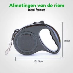 HGMD® Hondenriem - Hondenlijn 5 Meter- Innovatieve Remsysteem - Hondenriem - Zwart - Flexi Bele Rollijn - <20 Kg -Hondenproducten 1194x1200 1