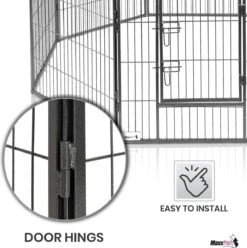 MaxxPet Puppyren - Hondenbench - Hondenren- Puppyren Met 8 Kennelpanelen - Staal -80 X 80 Cm Ø 210 Cm -Hondenproducten 1194x1200 12