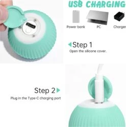 Merkloos Pecute® Elektrische Speelbal - Slimme Interactieve Zelfrollende Bal - Kat En Hond Speelgoed - Kattenspeelgoed - Blauw -Hondenproducten 1194x1200 15