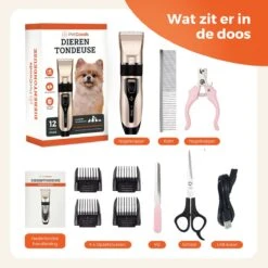 PetGoods Hondentondeuse - 10 Delige Set - Katten & Honden - Draadloos - Low Noise - Incl. Schaar, Nagelknipper, Vijl & Kam -Hondenproducten 1199x1200 6