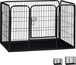 MaxxPet Puppyren - Hondenbench - Puppykennel - Hondenren - 125 X 78 X 80 Cm - Zwart -Hondenproducten 1200x1019 1