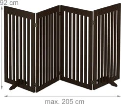 Relaxdays Veiligheidshekje Hout - 92 Cm Hoog - Kinderhek - Hondenhek - Inklapbaar - Bruin - 4 Panelen -Hondenproducten 1200x1035 5