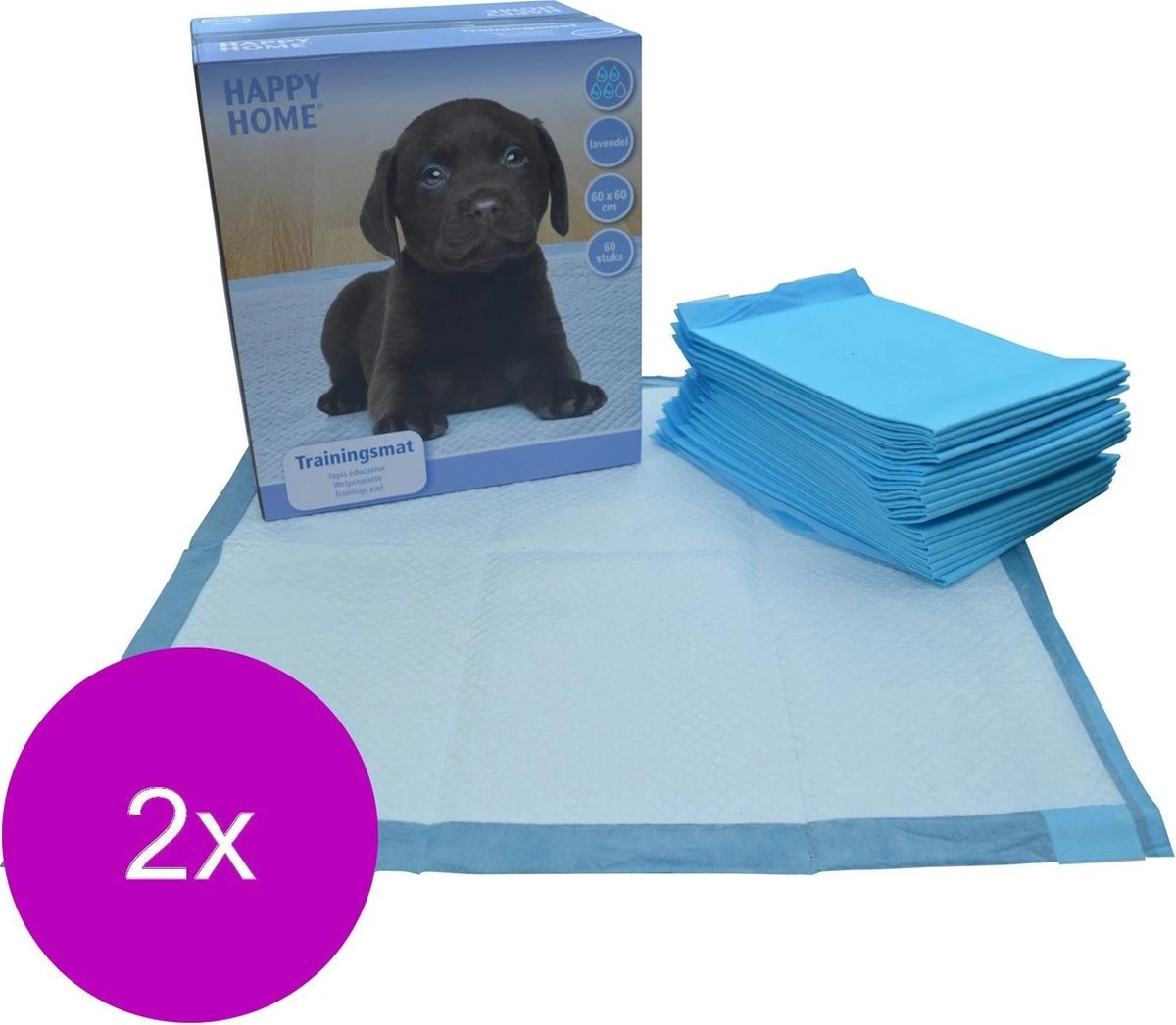 Happy Home Trainingsmat Lavendel - Zindelijkstraining - 2 X 60 Stuks - 60X60 Cm 5 Happy Home Trainingsmat Lavendel - Zindelijkstraining - 2 X 60 Stuks - 60X60 Cm - Afbeelding 3