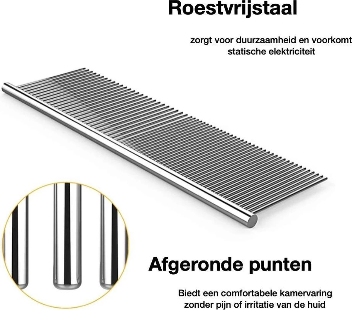 Merkloos Anti-Klit- Kam - Haarverwijderaar Voor Huisdieren - Pijnloos - Roestvrijstaal - Huisdiervriendelijk 5 Merkloos Anti-Klit- Kam - Haarverwijderaar Voor Huisdieren - Pijnloos - Roestvrijstaal - Huisdiervriendelijk - Afbeelding 3