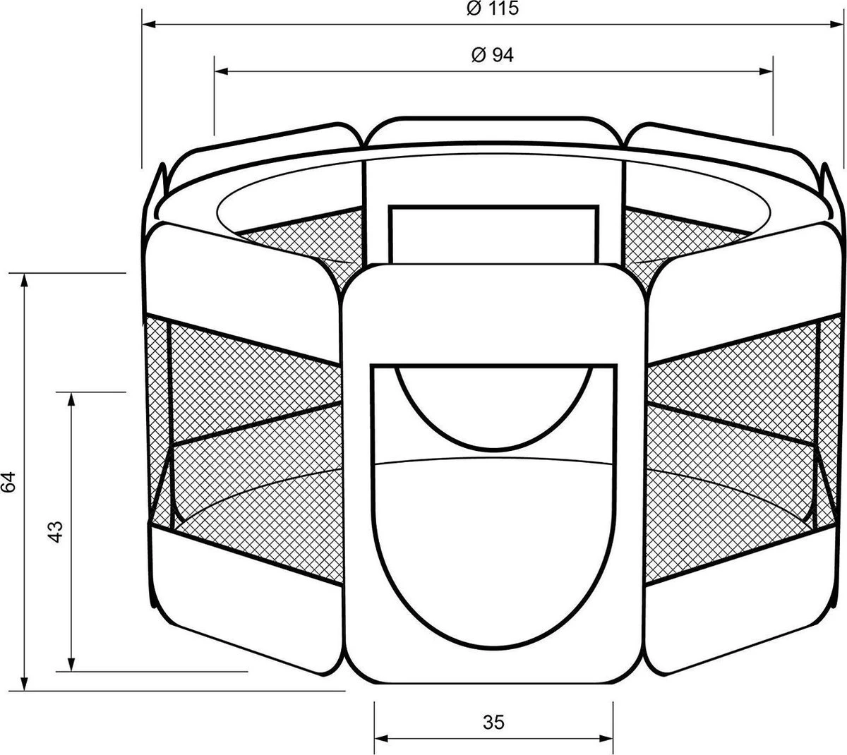 Opvouwbare Puppyren - Puppytent - 115 X 115 Cm - Gratis Drinkbak En Draagtas 4 Opvouwbare Puppyren - Puppytent - 115 X 115 Cm - Gratis Drinkbak En Draagtas - Afbeelding 2