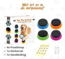 Praatknop Hond – Set Van 4 - Honden Speelgoed – Honden Training – Dogbuttons – Huisdier – Puppy Training - Hondenspeelgoed Intelligentie - Hond Opvoeden -Hondenproducten 1200x1093 4