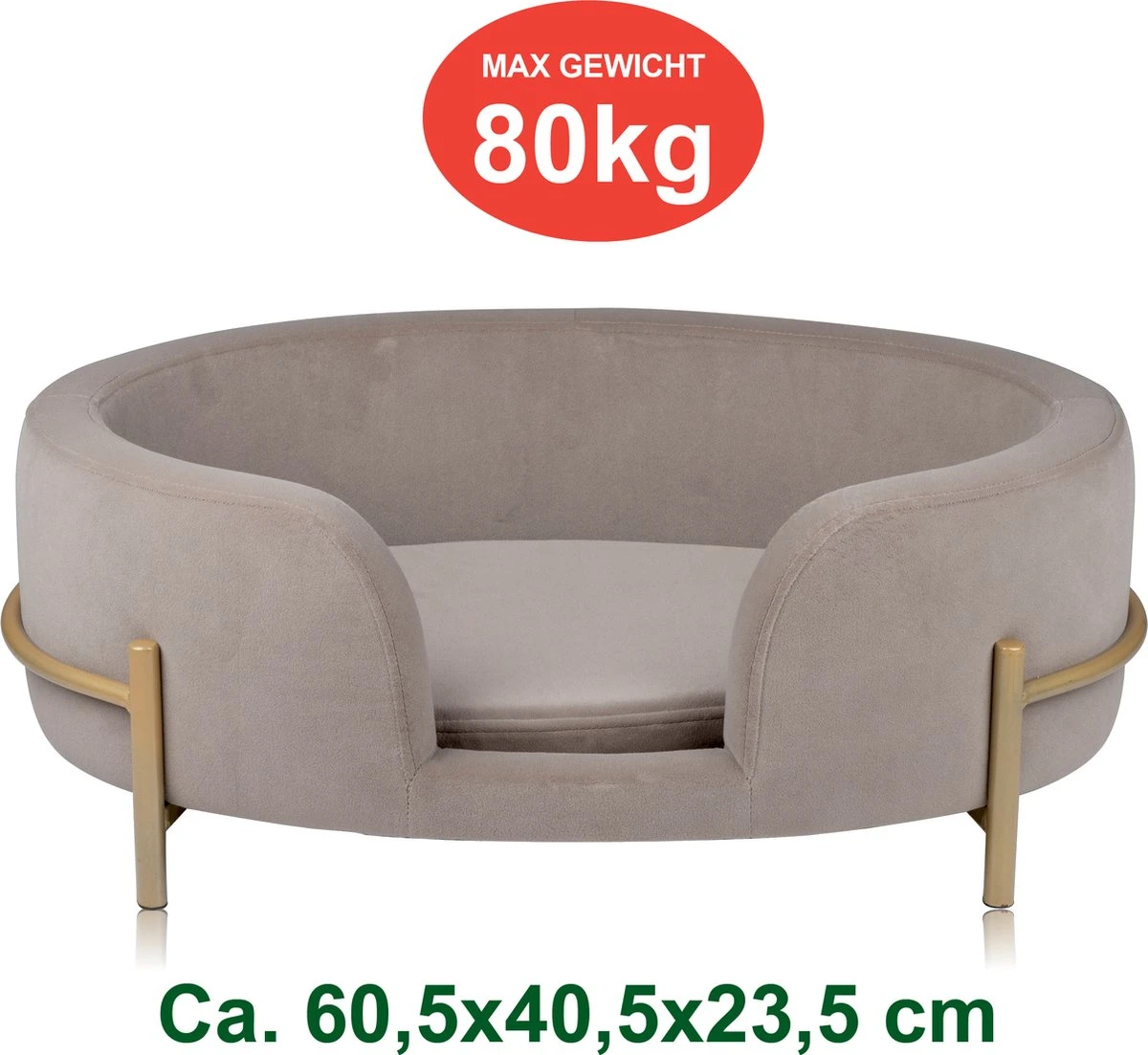 Maxxpro Pet Bed - Huisdieren Tot 80KG - Zacht Fluwelen Kussen - Verhoogd Katten- En Hondenbed - Grijs - 60,5 X 40,5 X 23,5 Cm 8 Maxxpro Pet Bed - Huisdieren Tot 80KG - Zacht Fluwelen Kussen - Verhoogd Katten- En Hondenbed - Grijs - 60,5 X 40,5 X 23,5 Cm - Afbeelding 6