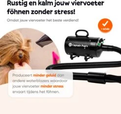 Captain Pup's Professionele Hondenföhn Met 4 Opzetstukken - Bijgeleverde Hondenborstel - Waterblazer Voor Honden - Zwart -Hondenproducten 1200x1120 3