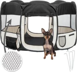Dailyibed Opvouwbare Puppyren - Zwart - 115x115x58 Cm - Incl. Draagtas - Incl. Voederbak 17 Dailyibed Opvouwbare Puppyren - Zwart - 115x115x58 Cm - Incl. Draagtas - Incl. Voederbak -Hondenproducten 1200x1120 6