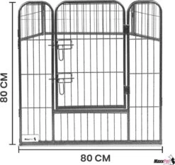MaxxPet Puppyren - Hondenbench - Hondenren- Puppyren Met 8 Kennelpanelen - Staal -80 X 80 Cm Ø 210 Cm -Hondenproducten 1200x1133 5
