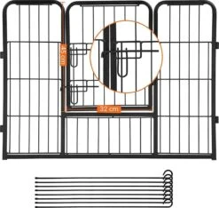 Transformeerbare Hondenren - Dieromheining Van 60 Cm Hoog En 210 Cm Diagonaal - Zwart -Hondenproducten 1200x1138