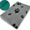 Vet Bed Grijs Met Voetprint Groene Rug 22mm 150x100 Cm -Hondenproducten 1200x1139 11