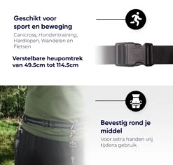Canicross Looplijn Hond Met Heupriem Voor Hardlopen - Elastische Handsfree Hondenriem - Honden Trainingslijn - 150/210cm - Zwart -Hondenproducten 1200x1140 3