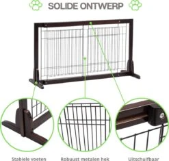 Hondenhek - Traphekje Hond - Traphekje Zonder Boren - Traphekje - BxH 161-97 X 53 Cm - Koffiebruin -Hondenproducten 1200x1141 3