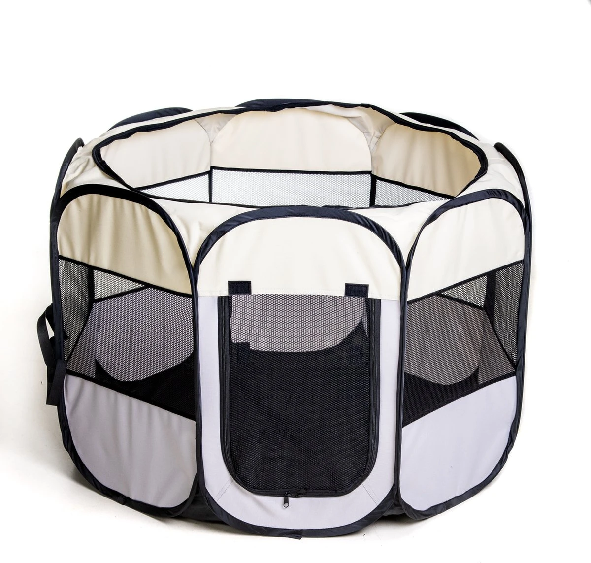 Dogs&Co Puppyren Opvouwbaar Grijs 90x90x60cm In Handige Draagtas 4 Dogs&Co Puppyren Opvouwbaar Grijs 90x90x60cm In Handige Draagtas - Afbeelding 2