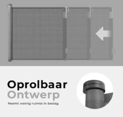 Château Animaux® - Tot 180cm Breed Traphekje Oprolbaar Hond - Stijlvolle Oplossing - Dieren Hek - Honden Hek -Hondenproducten 1200x1145 5