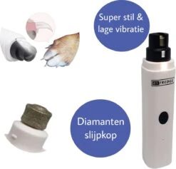 By Fredge® Elektrische Nagelvijl Voor Huisdieren - Nagel Trimmer Hond, Kat En Konijn - Nagelvijl Huisdieren - Nagel Vijl Kat - 100% Veilig - USB Oplaadbaar - Lage Vibratie En Geluid - Draadloos - Wit -Hondenproducten 1200x1150 6