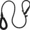 Nixnix - Honden Riem - 1,7cm - Zwart - 1,2cm Dik - Sliplijn - Nylon - Hondenriem - Verstelbaar - Jachtlijn Met Stop - Leiband -Hondenproducten 1200x1152