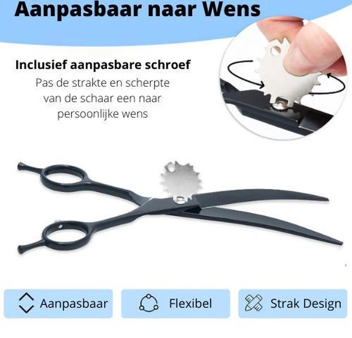 Petsify - Professionele 8-delige Huisdier Knipset - Effileerschaar Hond - Kam Hond - Schaar Hond - Katten Kam - Hondenschaar - Trimschaar Voor Honden - Kapperset - Zwart 8 Petsify - Professionele 8-delige Huisdier Knipset - Effileerschaar Hond - Kam Hond - Schaar Hond - Katten Kam - Hondenschaar - Trimschaar Voor Honden - Kapperset - Zwart - Afbeelding 6