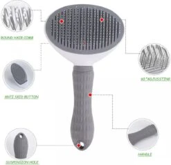 Lorell Pet Company Kattenborstel/Hondenborstel - Borstel Voor Langharig/kortharig -Hondenhaar En Kattenhaar Verwijderaar - Grijs -Hondenproducten 1200x1155